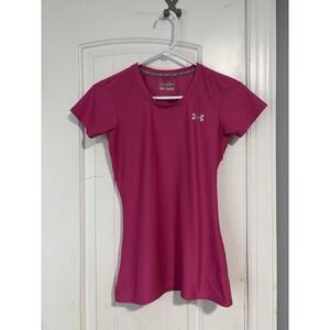 Under Armour Pink Fitted Athletic T Shirt Women's Size Small